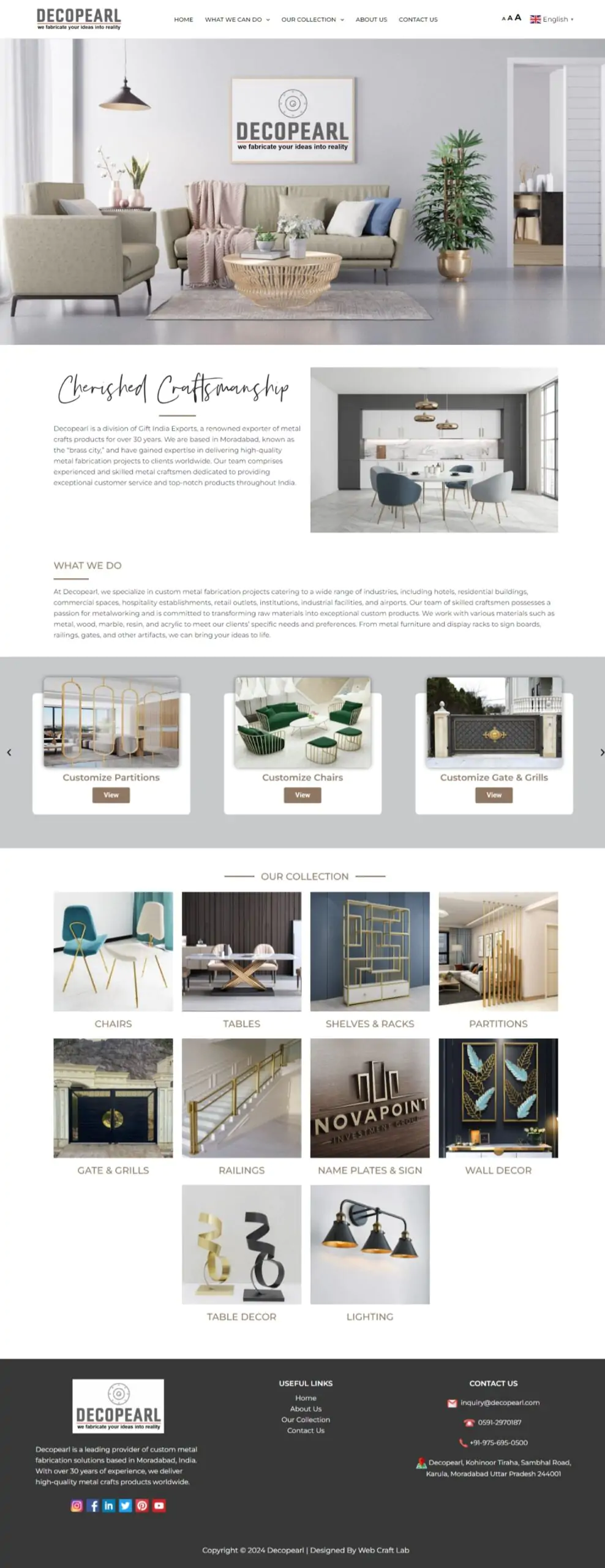Decopearl Furniture Website